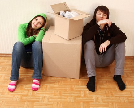 Protective gloves and moving equipment used by movers