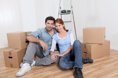 Office moving service with carefully packed items for a business relocation
